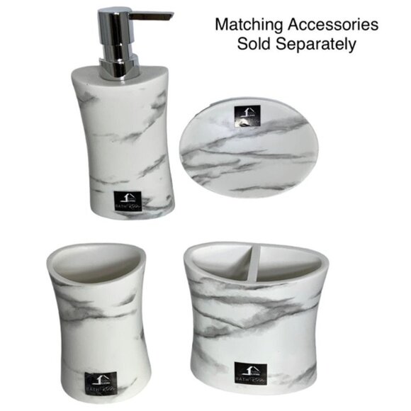 Today’s Living Marble Elite Bath Shower Curtain Easy Care Fabric White G… - Picture 12 of 13